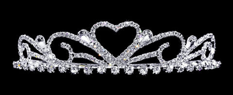 #16235 - Sweetheart Tiara with Combs Tiaras up to 1.25 " Rhinestone Jewelry Corporation