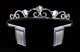 #16237 - Dainty Waves Tiara with Combs Tiaras up to 1.25 " Rhinestone Jewelry Corporation