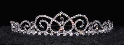 #16238 - Galant Princess Tiara with Combs Tiaras up to 1.25 " Rhinestone Jewelry Corporation