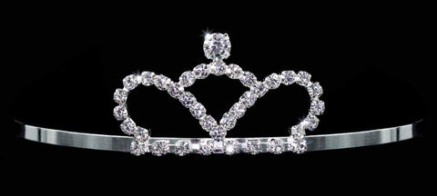 #13561 Small Crown Tiara Tiaras up to 1.5" Rhinestone Jewelry Corporation