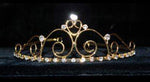 #14698G - Royalty Affair Wire Tiara - Gold Plated Tiaras up to 1.5" Rhinestone Jewelry Corporation