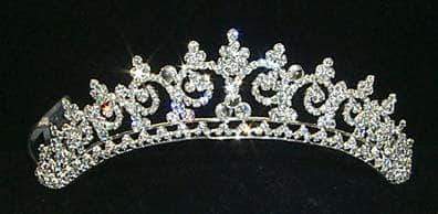 Contoured Princess Tiara #11438 Tiaras up to 1.5" Rhinestone Jewelry Corporation