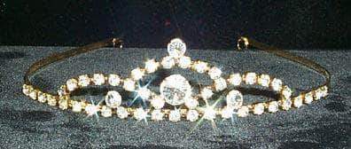 A Tiara of Perfection #8340 - Gold Plated Tiaras up to 1" Rhinestone Jewelry Corporation