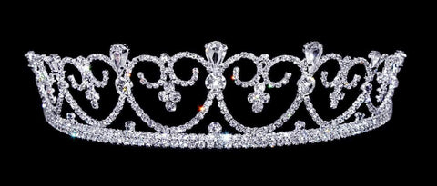 #12543 Sophisticated Queen Tiara Tiaras up to 2" Rhinestone Jewelry Corporation