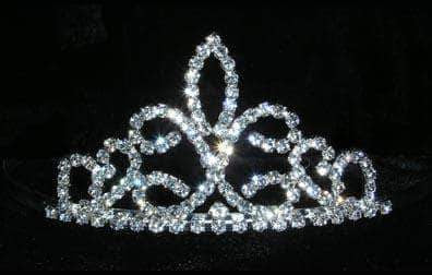 #14969 - Princess Fleur Tiara Tiaras up to 2" Rhinestone Jewelry Corporation