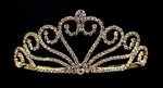 #15943g - Joining Wave Heart Tiara - Gold Plated Tiaras up to 2" Rhinestone Jewelry Corporation