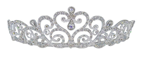 #16517 Pave Princess Tiara with Combs - 1.75" Tiaras up to 2" Rhinestone Jewelry Corporation
