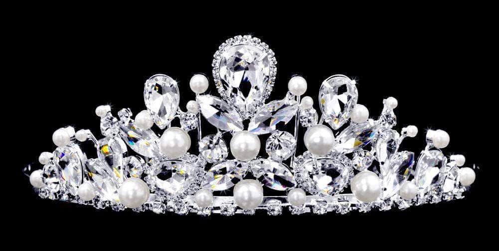 16533 - Pearl Flower Garden Tiara with Combs -2