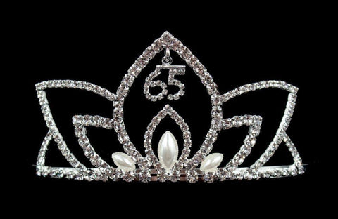#17147 - 65th Birthday or Anniversary Tiara with Combs Tiaras up to 2" Rhinestone Jewelry Corporation
