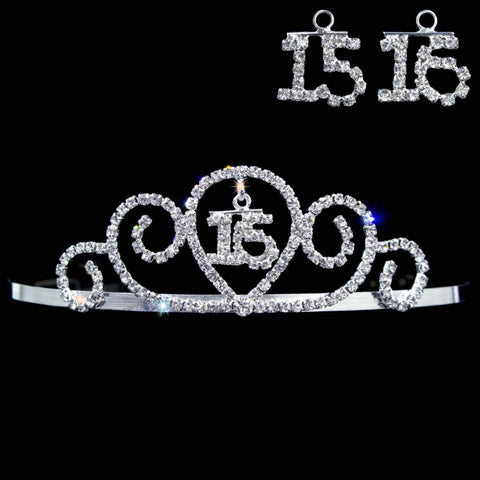 #13346 - Rollercoaster - 15/16 Quinceañera /Sweet 16 Tiaras up to 3" Rhinestone Jewelry Corporation