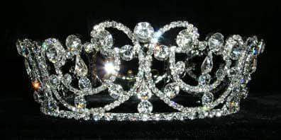 #13565 - Jewelled Wave Crown Tiaras up to 3" Rhinestone Jewelry Corporation