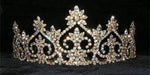 #13600G Royal Court Tiara - Gold Tiaras up to 3" Rhinestone Jewelry Corporation