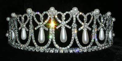 #13876 - Princess Diana Cambridge Love Knot Tiara Tiaras up to 3" Rhinestone Jewelry Corporation
