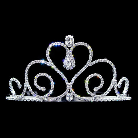 #14091 - Fairy Princess Heart Tiara Tiaras up to 3" Rhinestone Jewelry Corporation