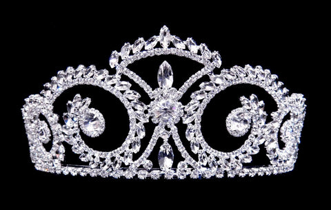 #15894 - Navette Swirl Tiara Tiaras up to 3" Rhinestone Jewelry Corporation