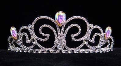 #16019 - Neptune Bride Tiara - AB Tiaras up to 3" Rhinestone Jewelry Corporation