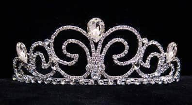 #16019 - Neptune Bride Tiara - Crystal Tiaras up to 3" Rhinestone Jewelry Corporation