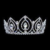 #16040 - Glacier Queen Tiara with Combs Tiaras up to 3" Rhinestone Jewelry Corporation