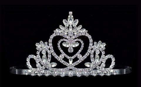 #16491 - Pageant Praise Tiara with Combs - 2.5" Tall Tiaras up to 3" Rhinestone Jewelry Corporation