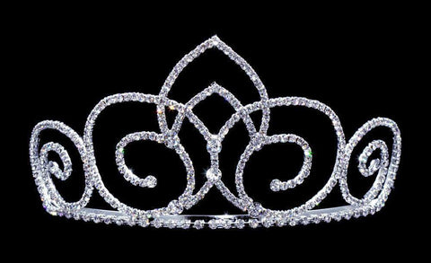 #16652 Butterfly Gate Tiara with Combs - 3" Tiaras up to 3" Rhinestone Jewelry Corporation