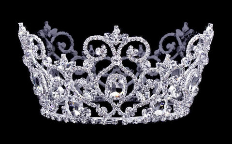 #16793 - Edwardian Royalty Crown - 3" Tiaras up to 3" Rhinestone Jewelry Corporation