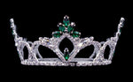 #16880 - Forestry Flaired Navette Fixed Crown with Rings - 2.5" Tall Tiaras up to 3" Rhinestone Jewelry Corporation