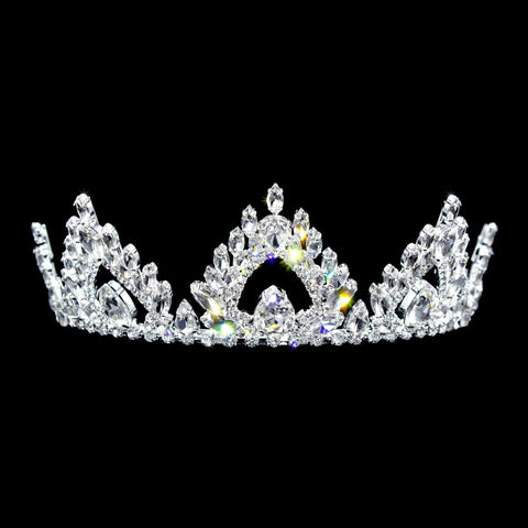 #17245 Fire in the Sky Tiara - 2.25" Tall with Combs Tiaras up to 3" Rhinestone Jewelry Corporation