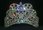 #11914 Large Butterfly Cluster Tiara  - Contoured Base Tiaras up to 4" Rhinestone Jewelry Corporation