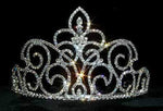 #12745 - Med Rising Fleur De Lis Tiara Tiaras up to 4" Rhinestone Jewelry Corporation