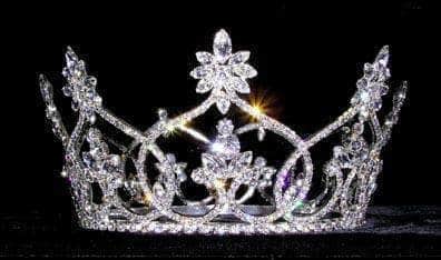#13373 - Arctic Queen Crown Tiaras up to 4" Rhinestone Jewelry Corporation