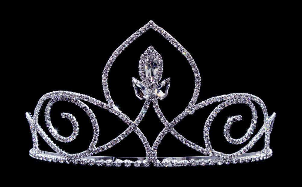 ✧tiara✧ R 14085 Pointed Navette Tiara with Combs - 3.25