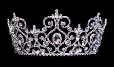 #15922 - Edwardian Royalty Crown Tiaras up to 4" Rhinestone Jewelry Corporation