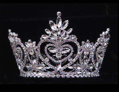 #16014 - Pageant Praise Crown - 3.5" Tiaras up to 4" Rhinestone Jewelry Corporation