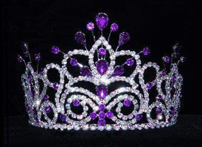 #16107 - Maus Spray Crown - Amethyst - 4" Tiaras up to 4" Rhinestone Jewelry Corporation