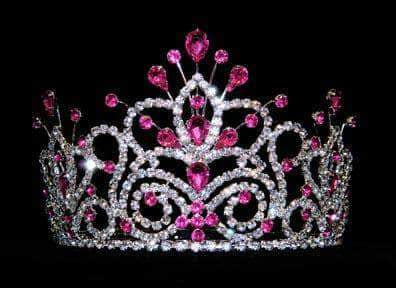 #16107 - Maus Spray Crown - Fuchsia - 4" Tiaras up to 4" Rhinestone Jewelry Corporation