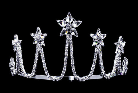#16365 - Star Pointed Geyser Tiara - 3.5" Tiaras up to 4" Rhinestone Jewelry Corporation