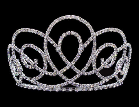 #16577 - Luxe De Swirl Tiara Tiaras up to 4" Rhinestone Jewelry Corporation