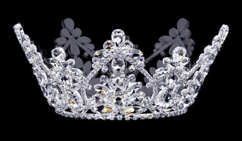#16776 - Royal Arch Crown - 4" Tiaras up to 4" Rhinestone Jewelry Corporation