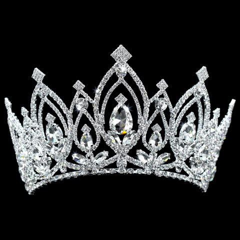 #17167 - Extreme Sparkle Tiara with Combs - 4" Tiaras up to 4" Rhinestone Jewelry Corporation