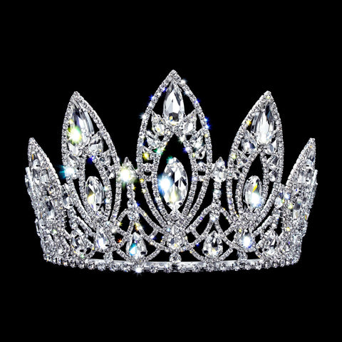 #17348 - The Magnificent Marquis with Combs - 4" Tiaras up to 4" Rhinestone Jewelry Corporation