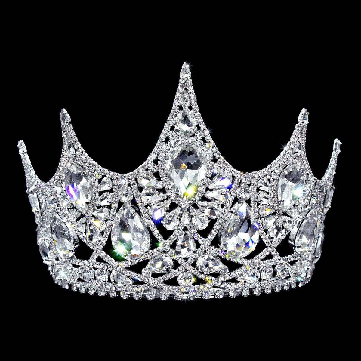 Tiara Vintage Vofler Crown Con Pettine - Corona Da Regina Con Strass E Cristalli - Foto 10