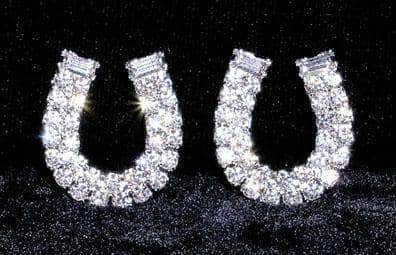 #6112 - Rhinestone Horseshoe Earrings Western Jewelry Rhinestone Jewelry Corporation