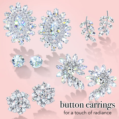 Bridal Button Earrings Wholesale