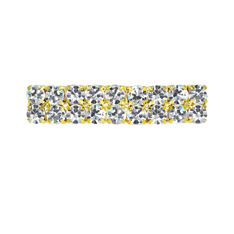 #12157G 2 Row Jumbo Stone Barrette Gold (Limited Supply) Barrettes Rhinestone Jewelry Corporation