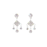 #12711 - Small Square Dangle Chandelier Earrings Earrings - Dangle Rhinestone Jewelry Corporation