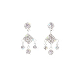 #12711 - Small Square Dangle Chandelier Earrings Earrings - Dangle Rhinestone Jewelry Corporation