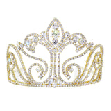 #12738G Medium Fleur Di Lis Tiara - Gold Plated WTS