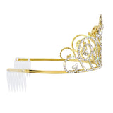 #12738G Medium Fleur Di Lis Tiara - Gold Plated WTS