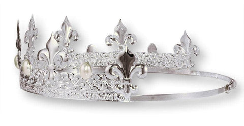 King's Crown #13082SP - Silver PEARL Men's Crowns and Scepters Rhinestone Jewelry Corporation