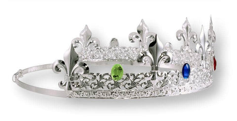 King's Crown #13082 - Silver (Temporary Sale) Men's Crowns and Scepters Rhinestone Jewelry Corporation